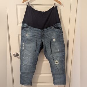 GAP Maternity Jeans Distressed Girlfriend Style Plus Size 16